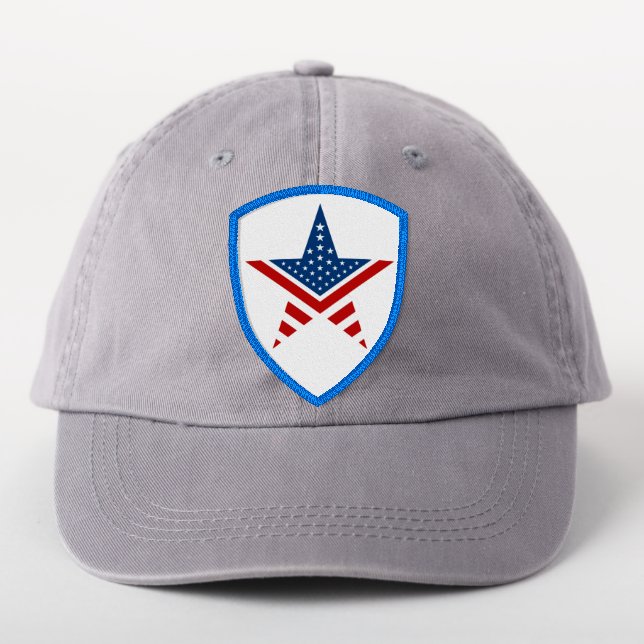 Fine-point star American flag Patch (On Headwear)