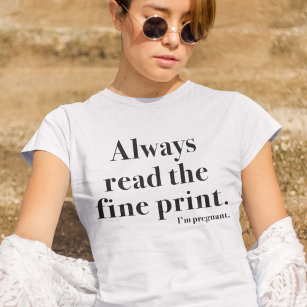 Fine Print Pregnant T-Shirt