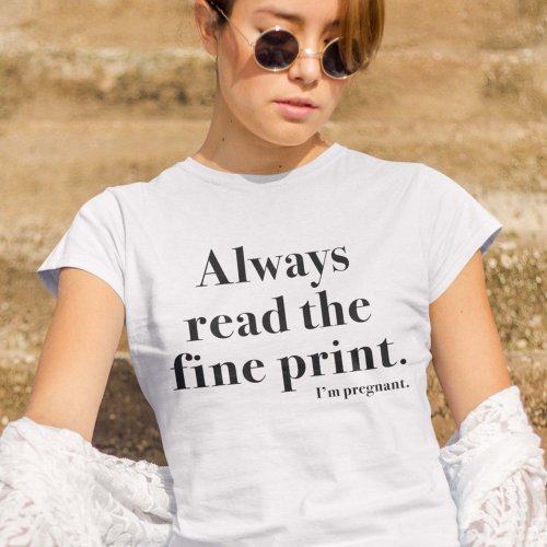 Fine Print Pregnant T_Shirt