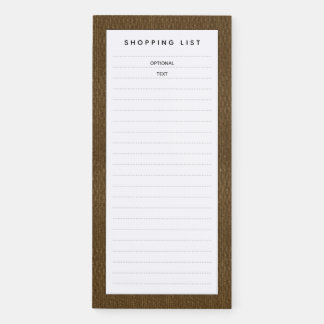Fine Rattan Wicker Shopping List Magnetic Notepad