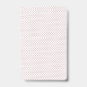 Fine, repeating, diamond-shaped mesh pattern with badge