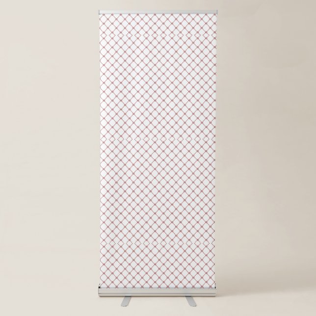 Fine, repeating, diamond-shaped mesh pattern with  retractable banner (Front)