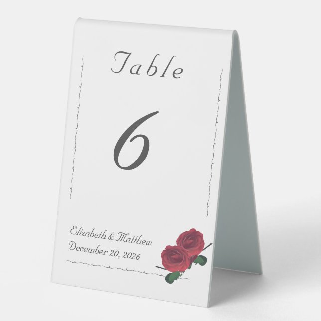 Fine Roses Catholic Wedding Table Tent (Front)