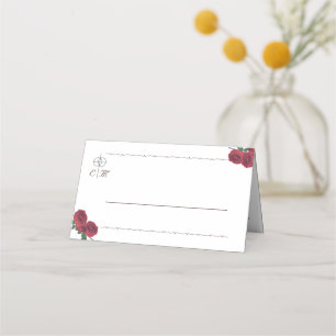 Fine Roses Folded Place Card