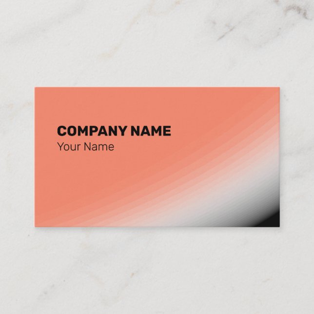 Fine Salmon White Black Shades and Rays Business Card (Front)