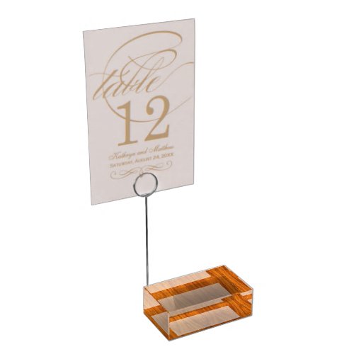 Fine Teak Veneer Print Customize This Table Card Holder