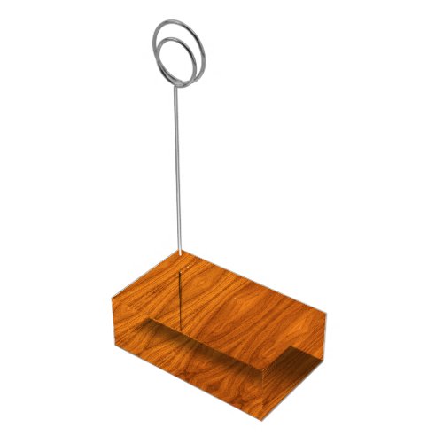 Fine Teak Veneer Print Table Card Holder