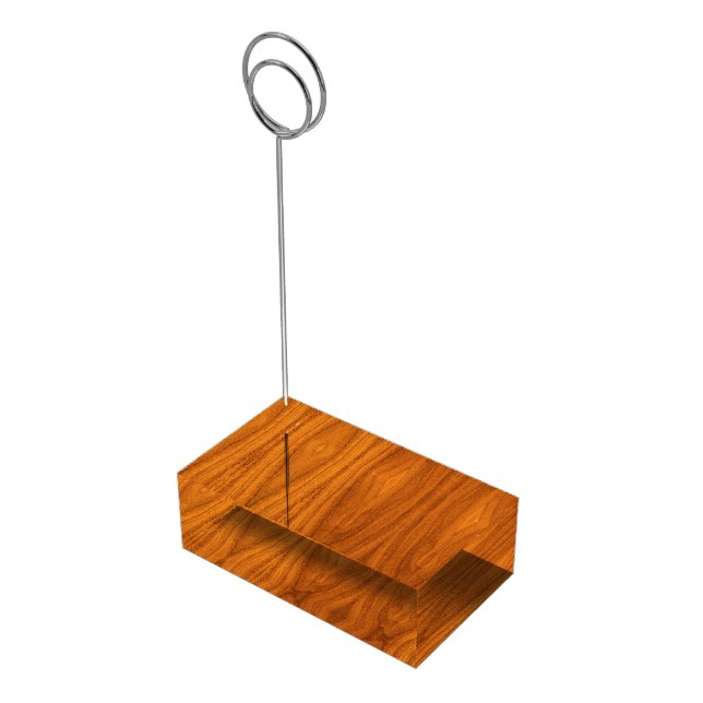 Fine Teak Veneer Print Table Card Holder (Corner)