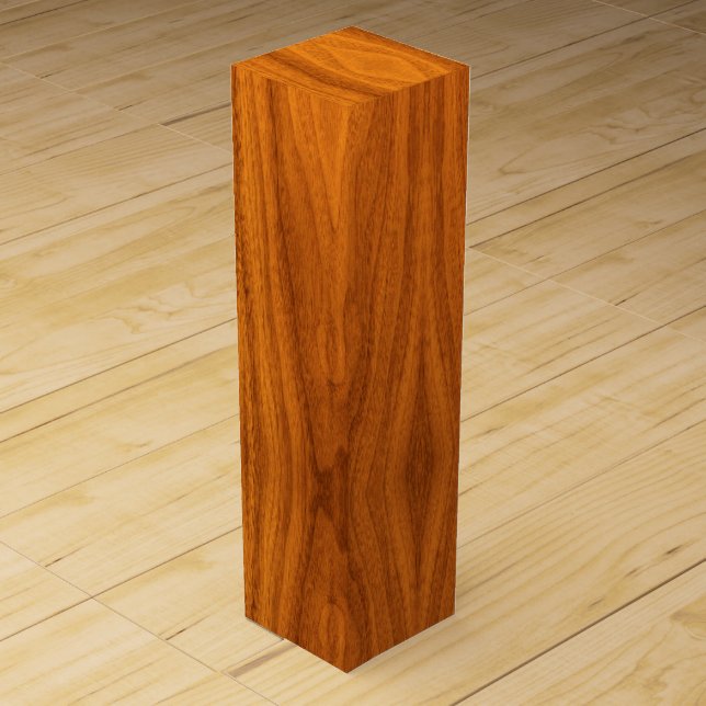 Fine Teak Veneer Print Wine Gift Box (Front)