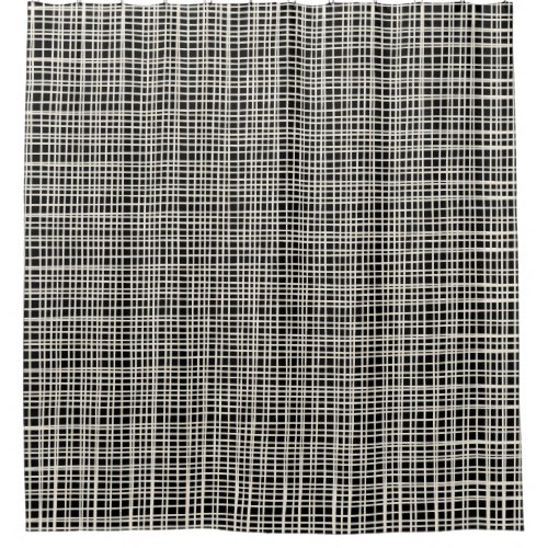 Fine Weave Mid_Century Modern Minimal Pattern Shower Curtain