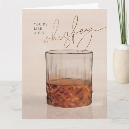Fine Whiskey Birthday Folded Greeting Card