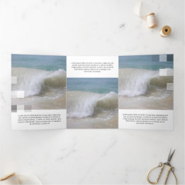 Fine White Contemporary Transparency Tri-Fold Card