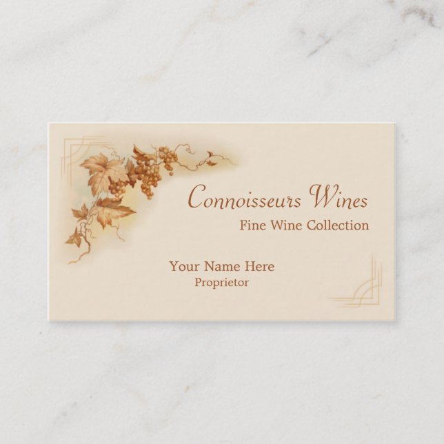 Fine wine business card (Front)
