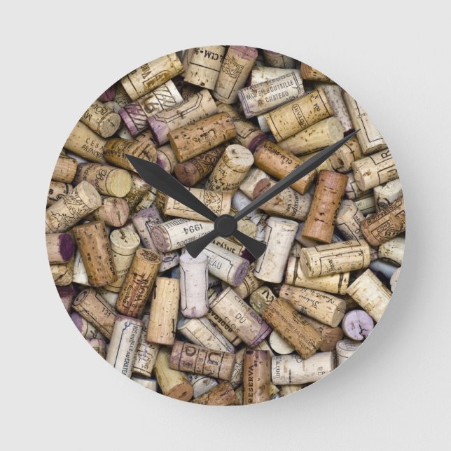 Fine Wine Corks Round Clock (Front)