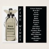 Fine Wine Profile Card (Front & Back)