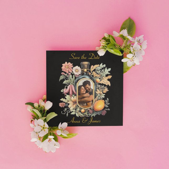 Fine Wine Save the Date | Photo Wedding Card (Creator Uploaded)