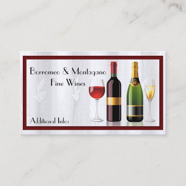 Fine Wine White Business Card (Front)