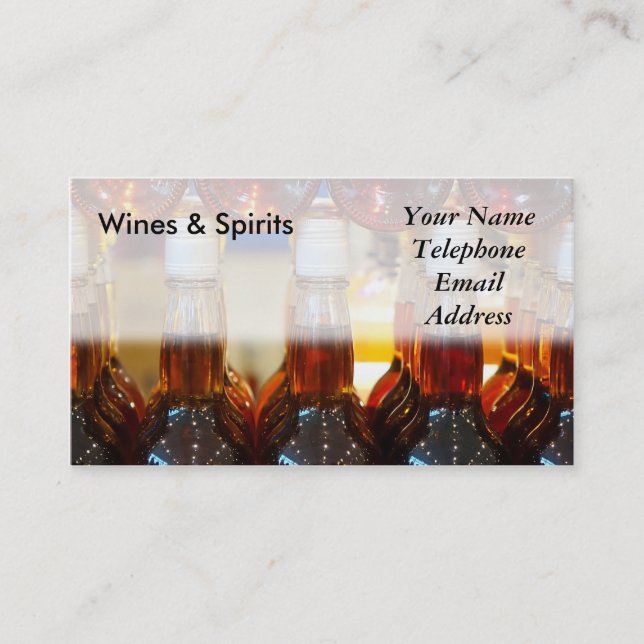 Fine Wines and Spirits Store Business Card (Front)
