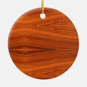 Fine Wood Grain Teak Mahogany Veneer Ceramic Ornament