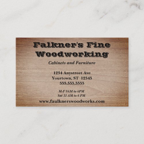 Fine Woodgrain Woodworker Carpenter Business Card