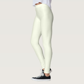 Fine Yellow Toned White One Flat Color Leggings