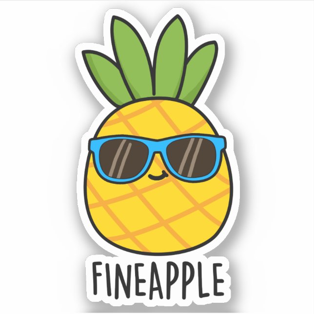 Fineapple Funny Pineapple Pun  Sticker (Front)