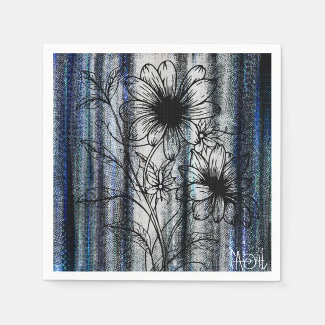 Fineline Flower Art Napkins (Front)