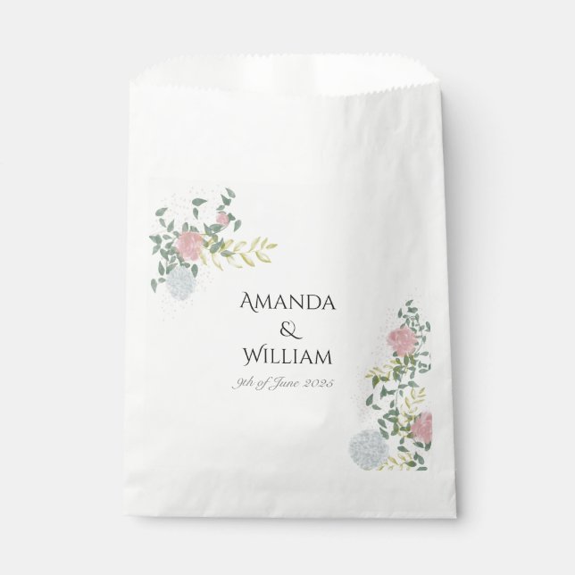 Finely flourished wedding favor bag (Front)