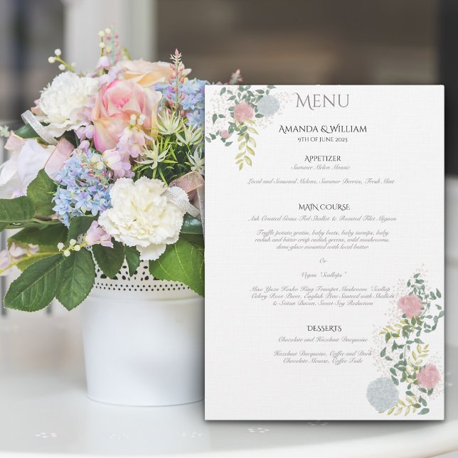 Finely flourished wedding Flat Menu (Creator Uploaded)