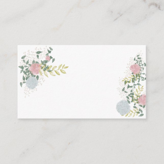 Finely flourished wedding guest place card (Front)