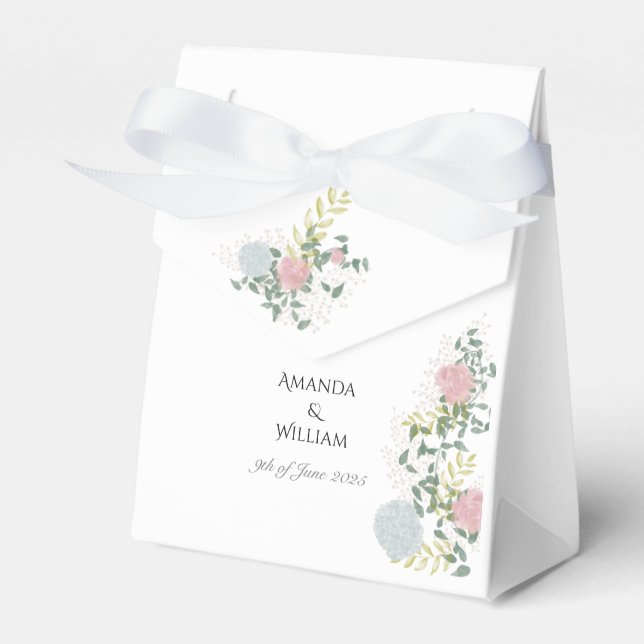 Finely flourished wedding guests  favor boxes (Front Side)