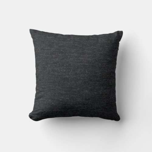 Finely Knit Charcoal Merino Wool Texture Throw Pillow