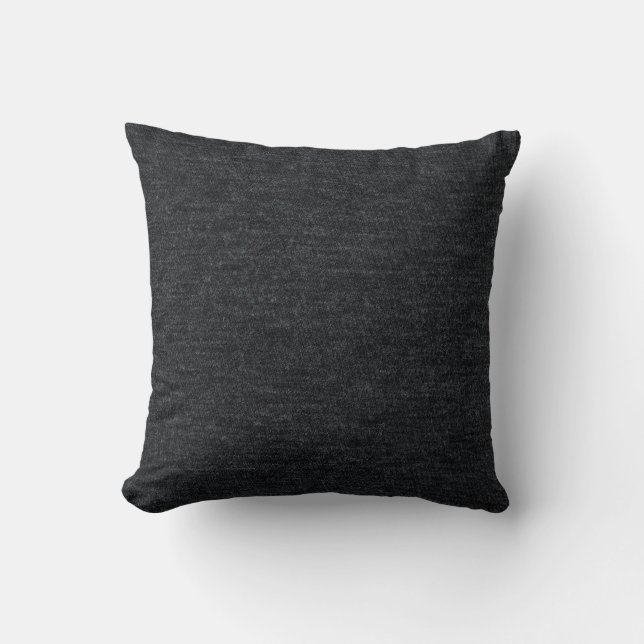 Finely Knit Charcoal Merino Wool Texture Throw Pillow (Front)