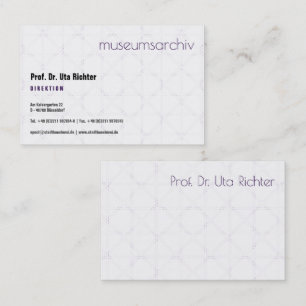 finely patterned, clear, easy to read business card