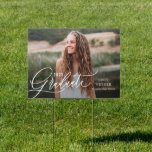 Finely Penned EDITABLE COLOR Graduation Yard Sign<br><div class="desc">Congratulate the graduate with custom banners,  designed by Berry Berry Sweet (www.berryberrysweet.com). Matching cards and other items are available at our store or upon request.</div>