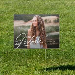 Finely Penned EDITABLE COLOR Graduation Yard Sign