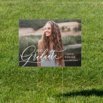 Finely Penned Editable Color Graduation Yard Sign by berryberrysweet at Zazzle
