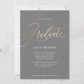 Finely Penned Graduation Announcement Invitation (Back)