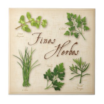 Fines Herbes Ceramic Tile by pomegranate_gallery at Zazzle