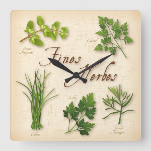 Fines Herbes Wall Clock