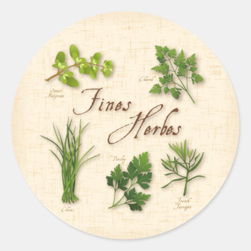 Fines Herbs Round Sticker