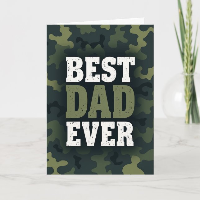 Finest Dad Camouflage Pattern Card (Front)