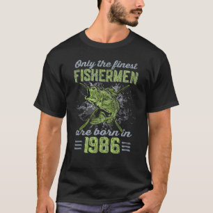 Finest Fishermen Born 1986 Largemouth Bass 36th Bi T-Shirt