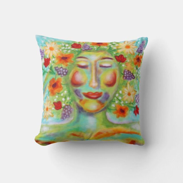 "Finest Thoughts" Art by Victoria Lynn Hall Throw Pillow (Front)
