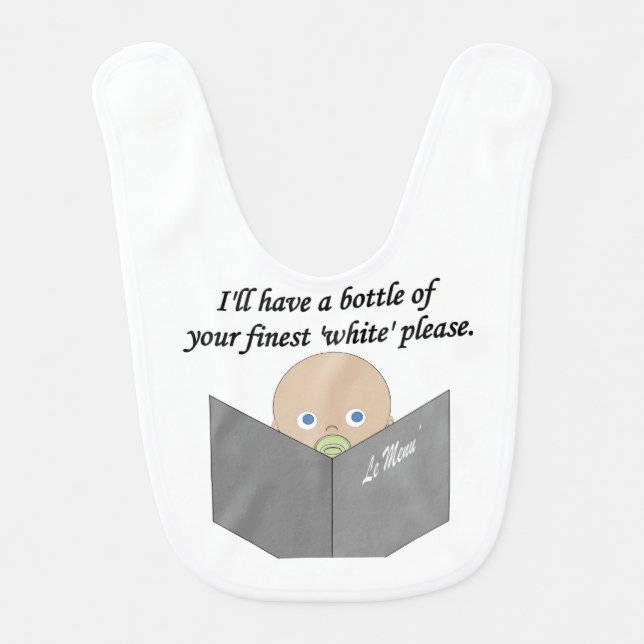 Finest White Funny Baby Bib (Front)