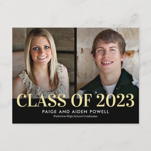 Finest Year Double Graduation Announcement Postcar Postcard