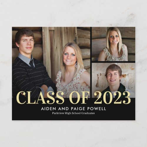 Finest Year Double Graduation Announcement Postcard