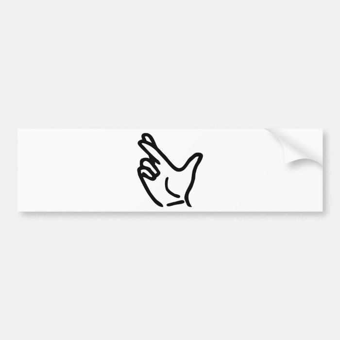 finger crossed icon bumper stickers