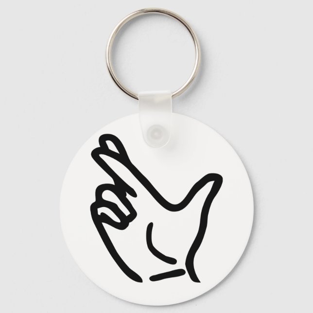 finger crossed icon keychain (Front)
