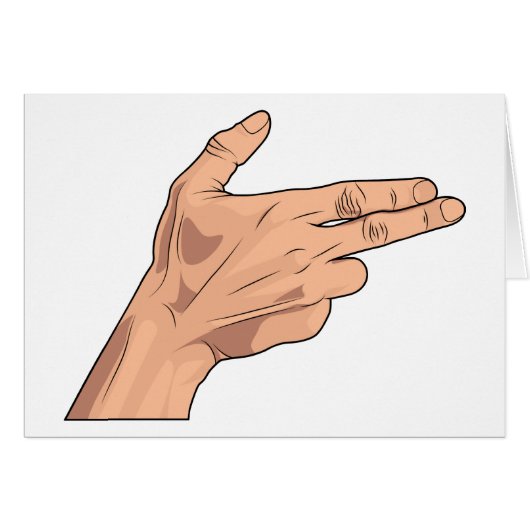 Finger Gun Pistol Shooting Hand Sign Gesture Cards (Front Horizontal)